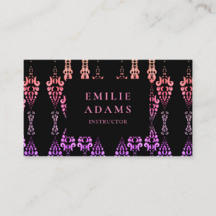 Chic Girly Pink and Purple Ornamental Business Card
