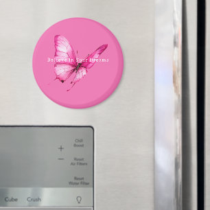 Chic Girly Pink Butterfly Magnet