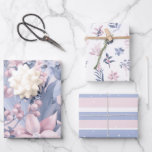 Chic Girly Pink & Grey Christmas Holiday Wrapping Paper Sheet<br><div class="desc">Wrap your gifts with this chic pink and grey festive botanical christmas wrapping paper!</div>