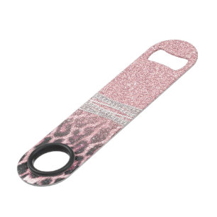 Chic Girly Pink Leopard animal print Glitter Image