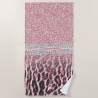 Chic Girly Pink Leopard animal print Glitter Image