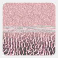 Chic Girly Pink Leopard animal print Glitter Image