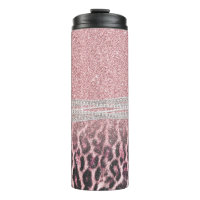 Chic Girly Pink Leopard animal print Glitter Image