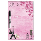 Chic Girly Pink Paris Fashion Dry Erase Board