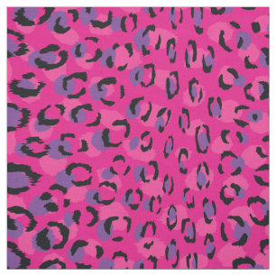 Chic girly pink purple black cheetah print pattern fabric