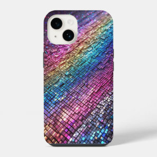 Chic Girly Pink Rainbow Glitter Ombre Personalised iPhone 14 Case