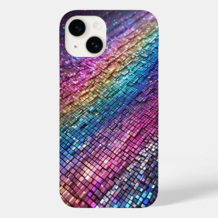 Chic Girly Pink Rainbow Glitter Ombre Personalized Case-Mate iPhone 14 Case