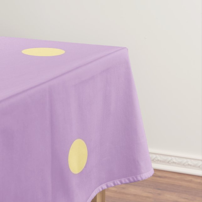 Chic Girly Purple & Yellow Polka Dots Pattern Tablecloth (In Situ)