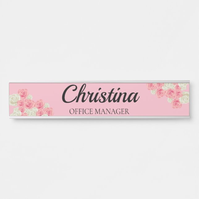 Chic Glam Floral Door Sign (Front)