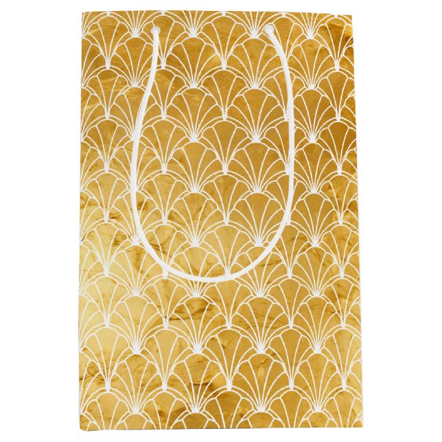 Chic Glam Gold Floral Medium Gift Bag (Front)