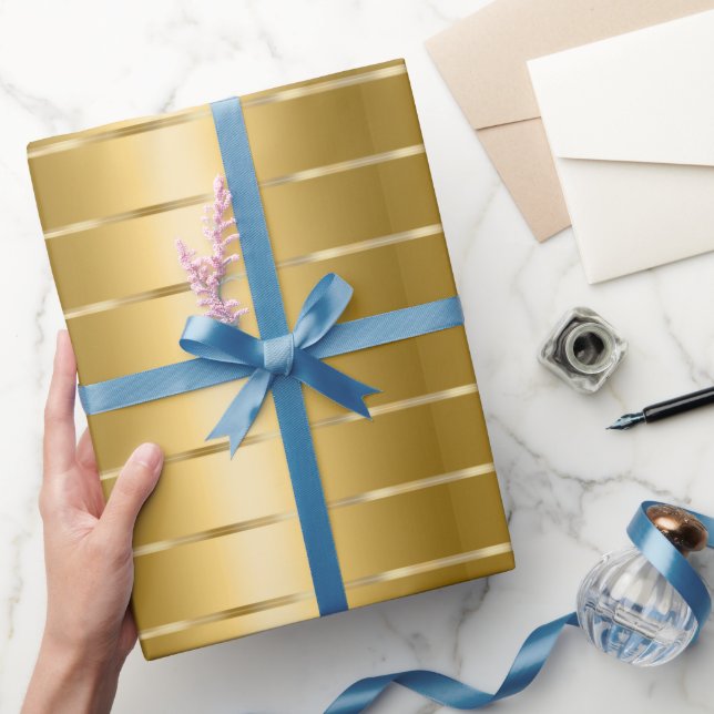Chic Glam Gold Ribbon Bridal Shower Wrapping Paper (Gifting)