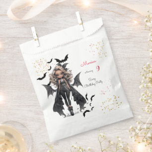 Chic glam gothic scary girl birthday party favour bags