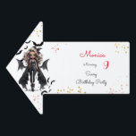 Chic glam gothic scary girl birthday party garden sign<br><div class="desc">scary Gothic girl birthday party item for  girls</div>