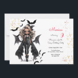 Chic glam gothic scary girl birthday party invitation<br><div class="desc">scary Gothic girl birthday party invitation for  girls</div>