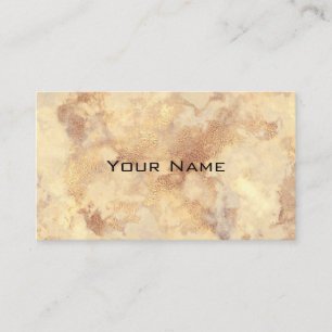Chic Glam Luxury Vintage Brown Gold Marble Pattern Business Card