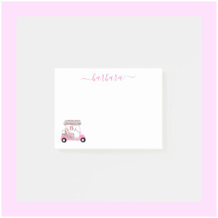 Chic Glam Personalised Golf Gal Golf Cart  Post-it Notes
