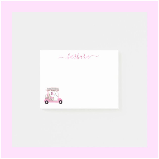 Chic Glam Personalised Golf Gal Golf Cart  Post-it Notes (Creator Uploaded)