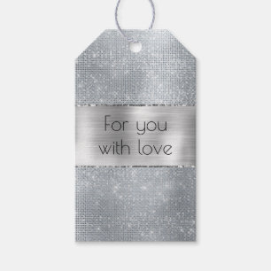 Chic Glam Silver Sparkle Gift Tags
