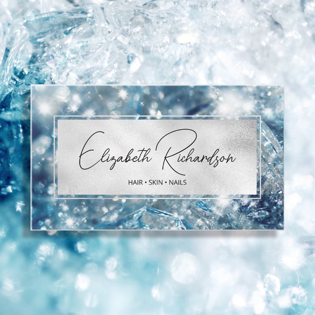 Chic Glam Sparkling Luxury Elegant Diamond Crystal Business Card (Creator Uploaded)