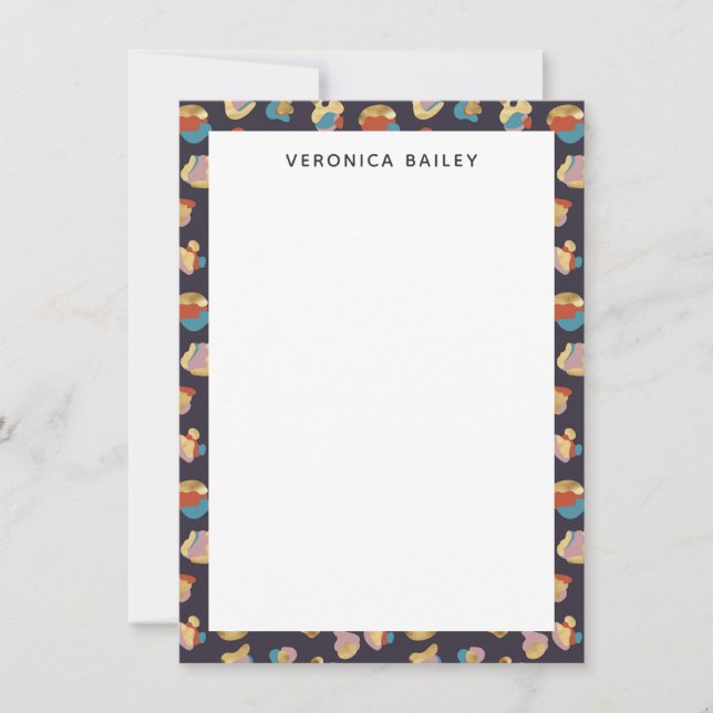 Chic Glam Trendy Gold Leopard Animal Print Pattern Card (Front)