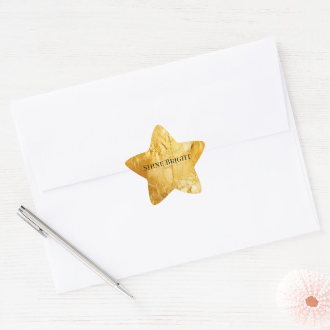 Chic Glam Yellow Gold Star Sticker (Envelope)