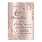 Chic Glitter Drips Rose Gold 65th Birthday