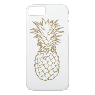 Chic Glitter Gold Pineapple White iPhone 7 Case