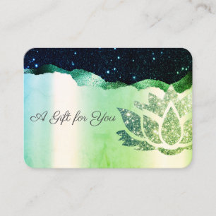 Chic Glitter Lotus,Confetti,Green Discount Card