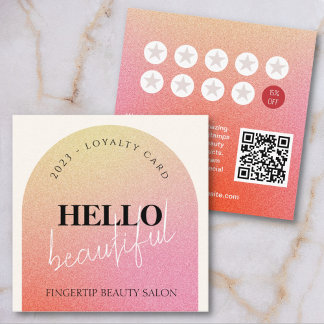 Chic Glitter Makeup Beauty Nail Salon Loyalty Card