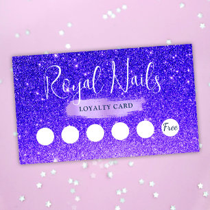 Chic Glitter SPA Nail Salon Makeup Loyalty Card