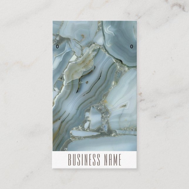 Chic glitterblue marble earrings display card (Front)