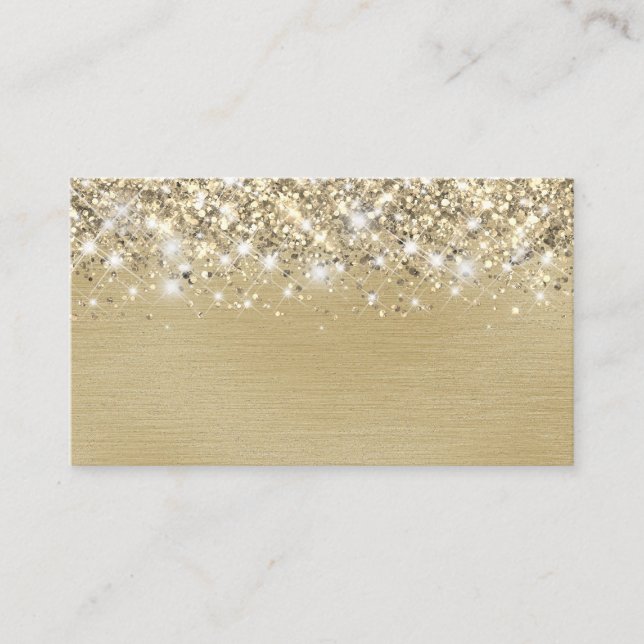 Chic Glittery Gold Foil Blank Place Card (Front)