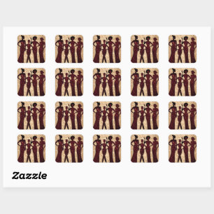 Chic glitz fashion party square sticker