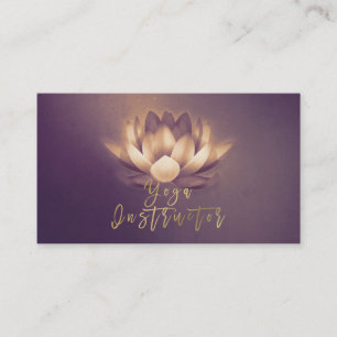 Chic Glowing Lotus & Purple Grunge Yoga Instructor Business Card