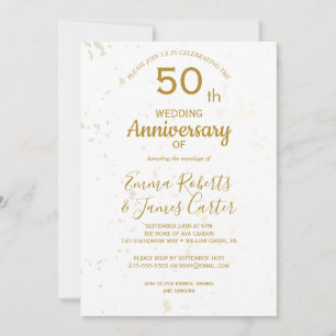 Chic Gold 50th Wedding Anniversary Invitation