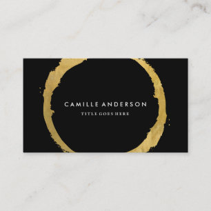Chic Gold and Black Circle Business Card