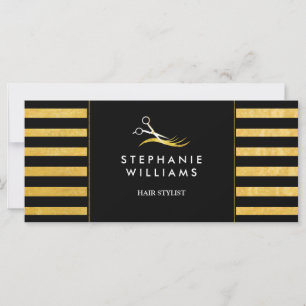 Chic Gold and Black Hair Salon Gift Certificate
