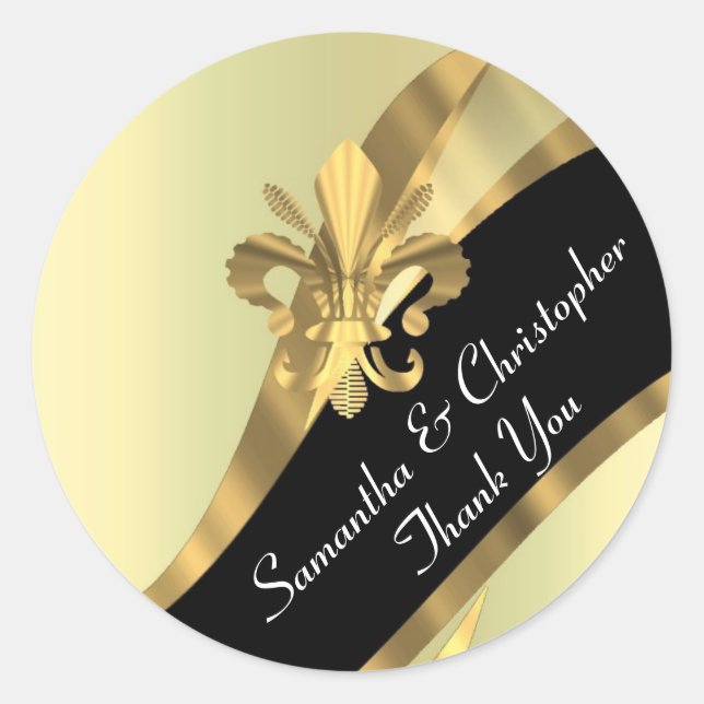Chic gold and black wedding seal (Front)