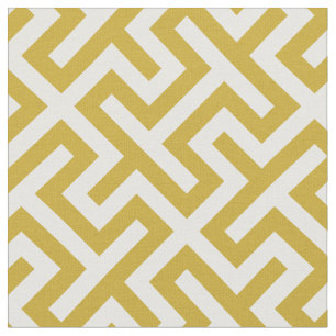 Chic gold and white abstract geometric pattern fabric