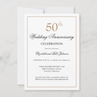 Chic Gold Black 50th Wedding Anniversary