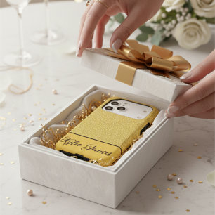 Chic gold & black stylish monogram initial custom