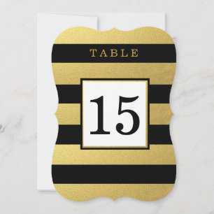 CHIC GOLD   BLACK WEDDING TABLE NUMBER CARDS