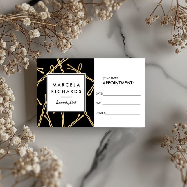 Chic Gold Bobby Pins Hair Salon Black Appointment (Creator Uploaded)