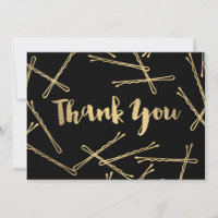 Chic Gold Bobby Pins Hair Salon Black Thank You