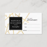 Chic Gold Bobby Pins Hair Stylist Appointment Card<br><div class="desc">Coordinates with the Chic Gold Bobby Pins Hair Stylist Salon Business Card Template by 1201AM. A fun and eye-catching design of faux gold bobby pins create an intriguing background on this customisable appointment card template. Great for hair salons,  hair stylists,  hairdressers,  stylists and more. © 1201AM CREATIVE</div>