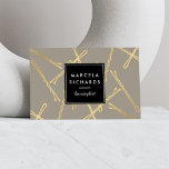 Chic Gold Bobby Pins Hair Stylist Salon Grey<br><div class="desc">A fun and retro-inspired design of falling faux gold bobby pins create an intriguing background on this stylish business card for hairstylists,  hair salons,  beauty consultants and more. Art and design © 1201AM CREATIVE</div>