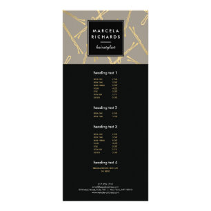 Chic Gold Bobby Pins Hair Stylist Salon Grey Rack Card