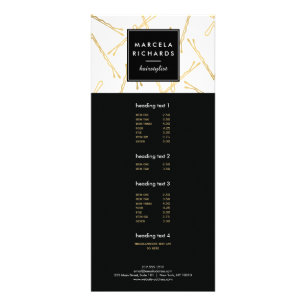 Chic Gold Bobby Pins Hair Stylist Salon Rack Card