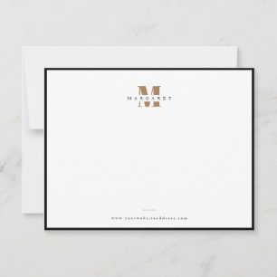 Chic Gold Bold Letter Simple Monogram Name Card