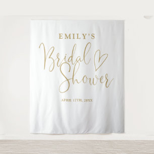 Chic Gold Bridal Shower Photo Backdrop Tapestry
